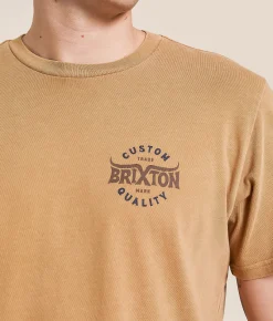 Brixton Gibson T-Shirt Cinder Worn Wash Discount