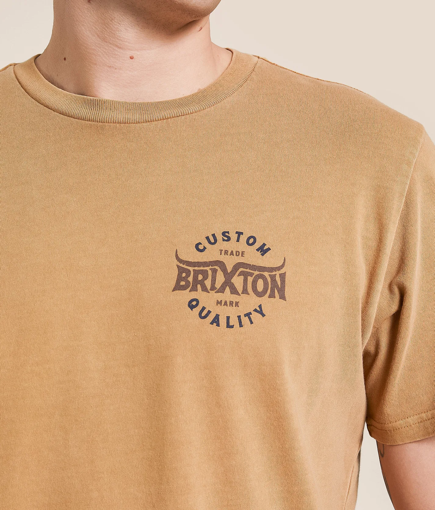 Brixton Gibson T-Shirt Cinder Worn Wash Discount