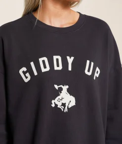 Tops | Z Supply Giddy Up Sunday Oversized Pullover Black Sands