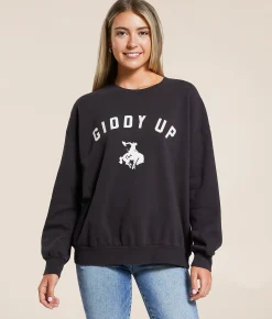 Tops | Z Supply Giddy Up Sunday Oversized Pullover Black Sands