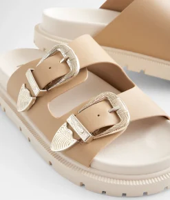 Mia Ginevra Flatform Sandal Natural Sale