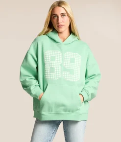 FITZ + EDDI 89 Gingham Hooded Sweatshirt Neptune Green Outlet