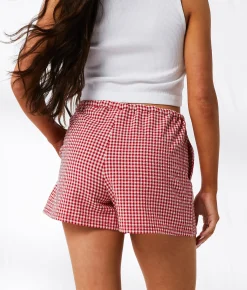 Bottoms|Shorts | 33 Coastal Gingham Stretch Boxer Short Red White