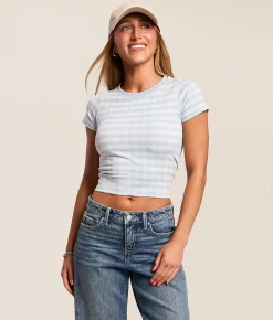 Tops | FITZ + EDDI Gingham Top Cashmere Blue