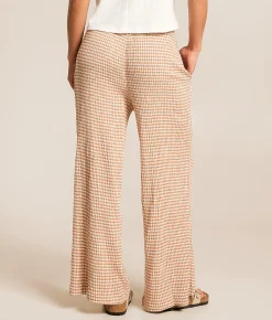 Billabong Gingham Wanderer Wide Leg Pant Sugar Almond Clearance