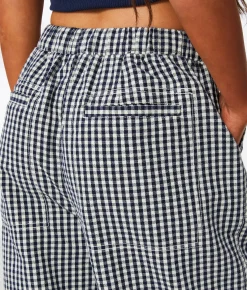 Bottoms | 33 Coastal Gingham Wide Leg Utility Pant Mood Indigo Gingham
