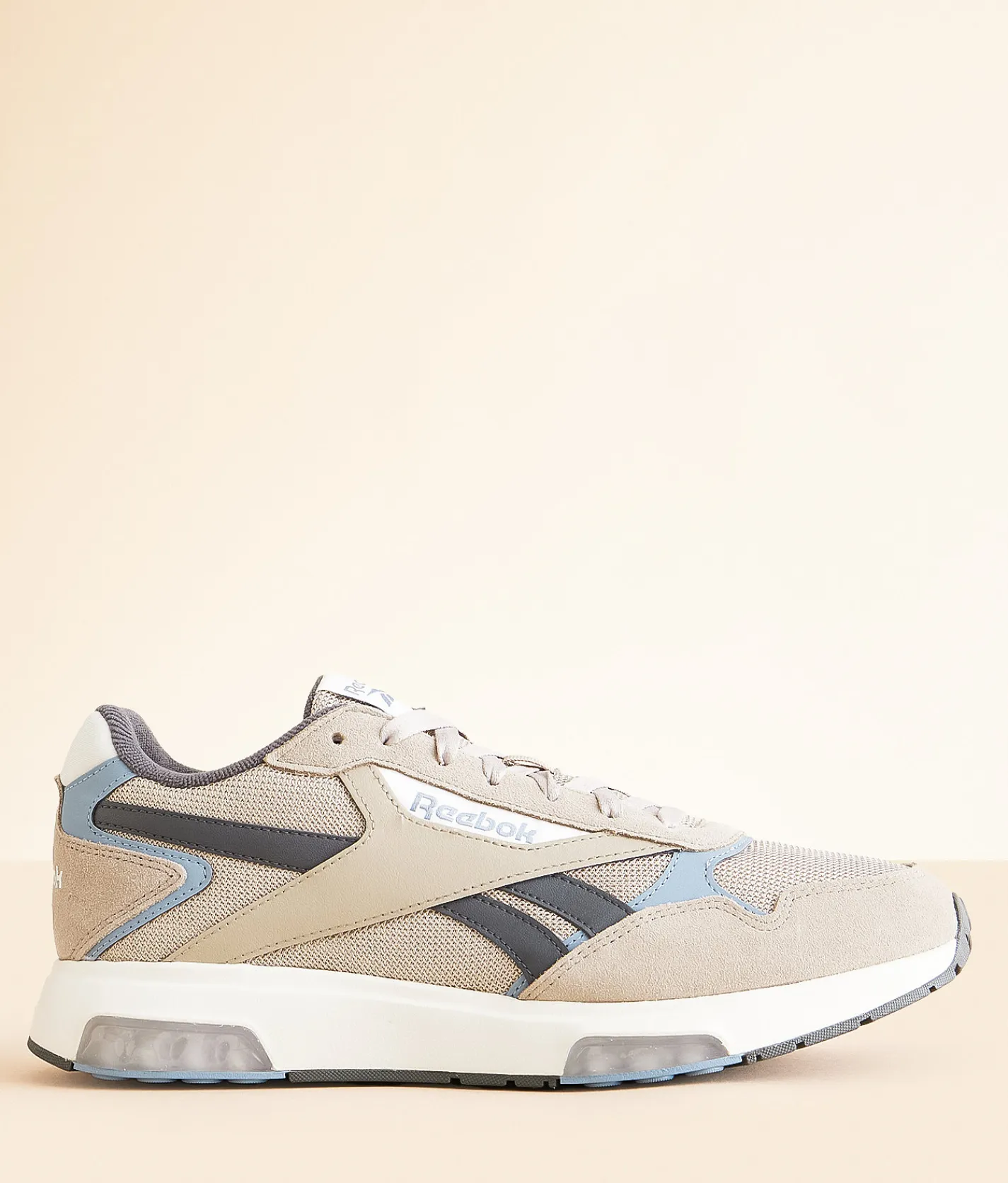 Reebok® Glide DMX Leather Sneaker White White Barely Grey Clearance
