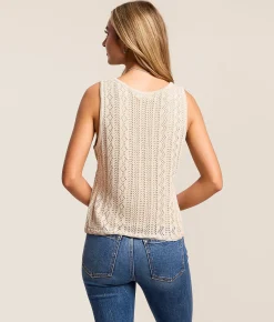 Z Supply Glimmer Sweater Tank Top Gold Metallic