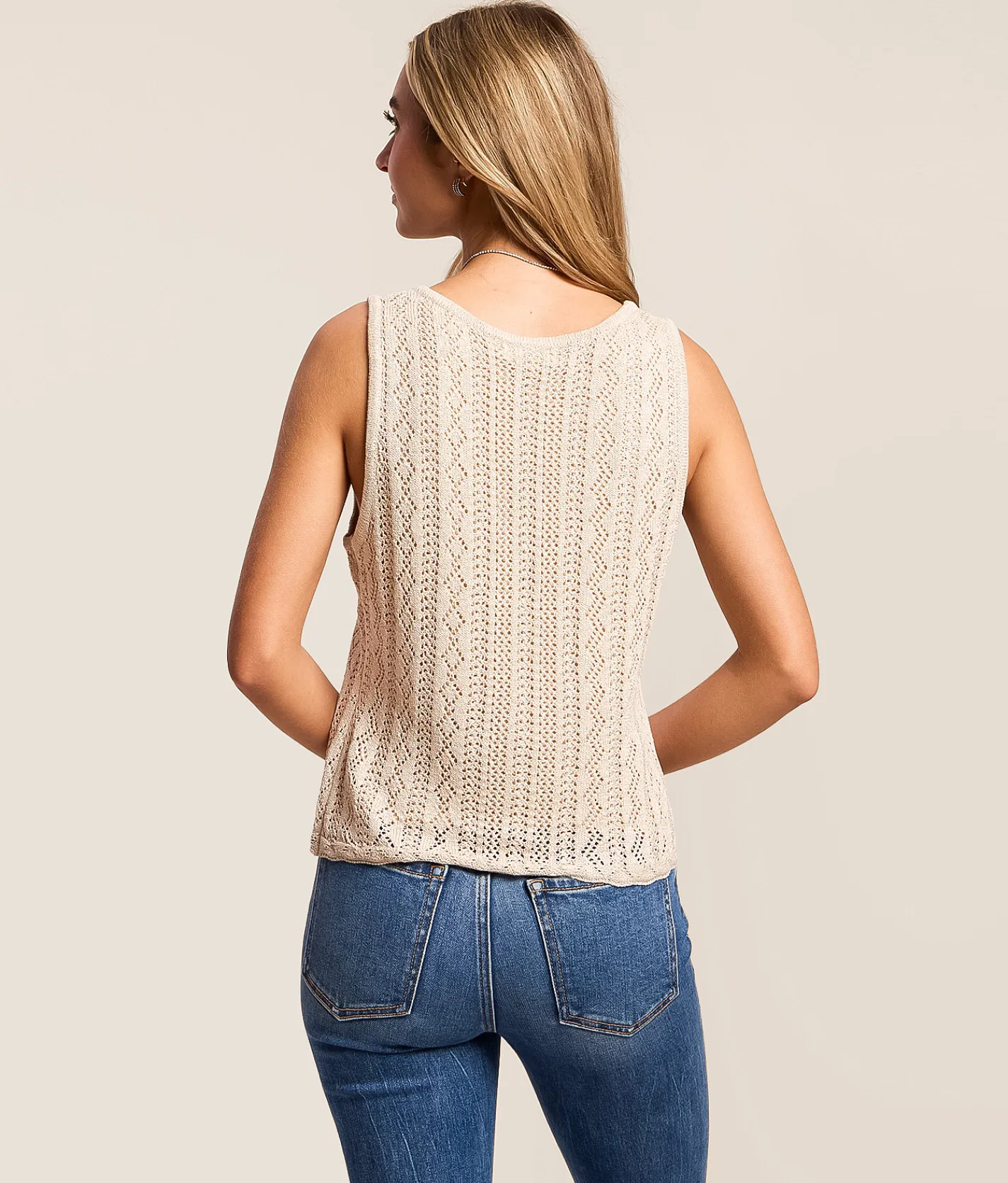 Z Supply Glimmer Sweater Tank Top Gold Metallic