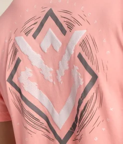 Tops|Graphic T-Shirts | Veece Glitch Storm T-Shirt Neon Tangerine