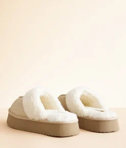 Shoes | Very G Glitter Platform Slipper Champagne