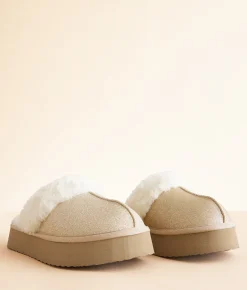 Shoes | Very G Glitter Platform Slipper Champagne