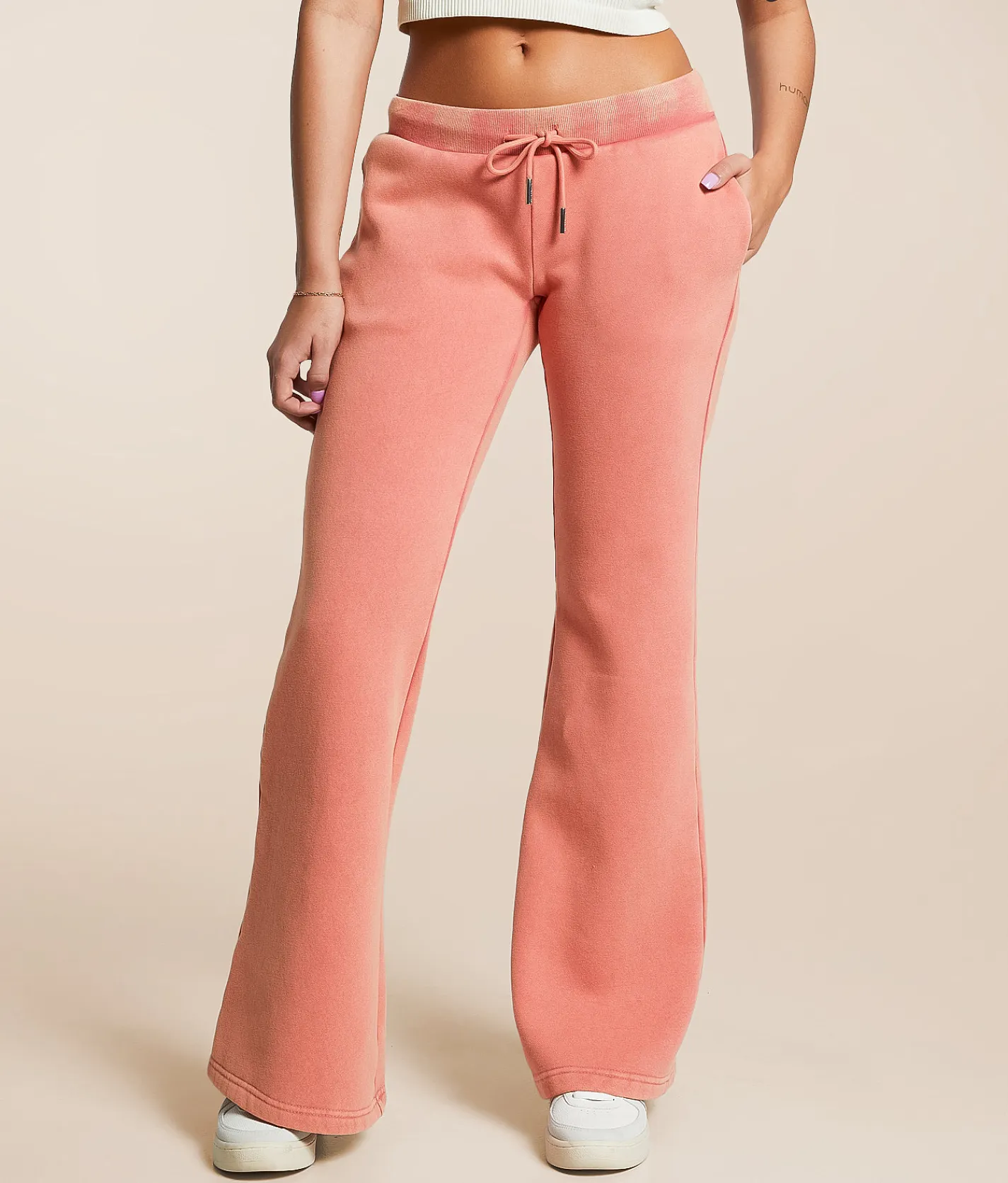 Miss Me Glitz Track Suit Sweatpant Coral Pink Outlet
