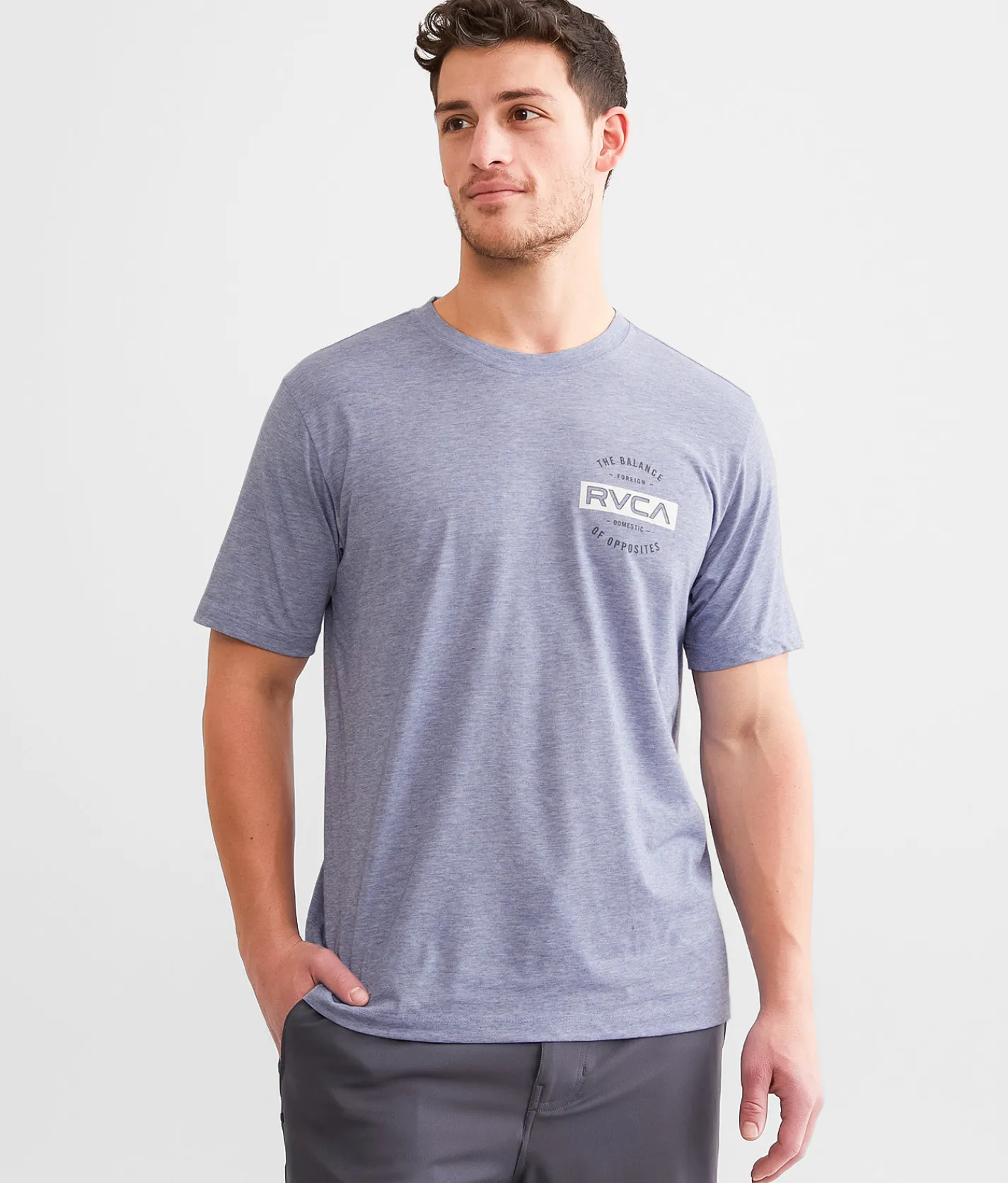 Graphic T-Shirts|Activewear | RVCA Goal Sport T-Shirt Midnight Heather