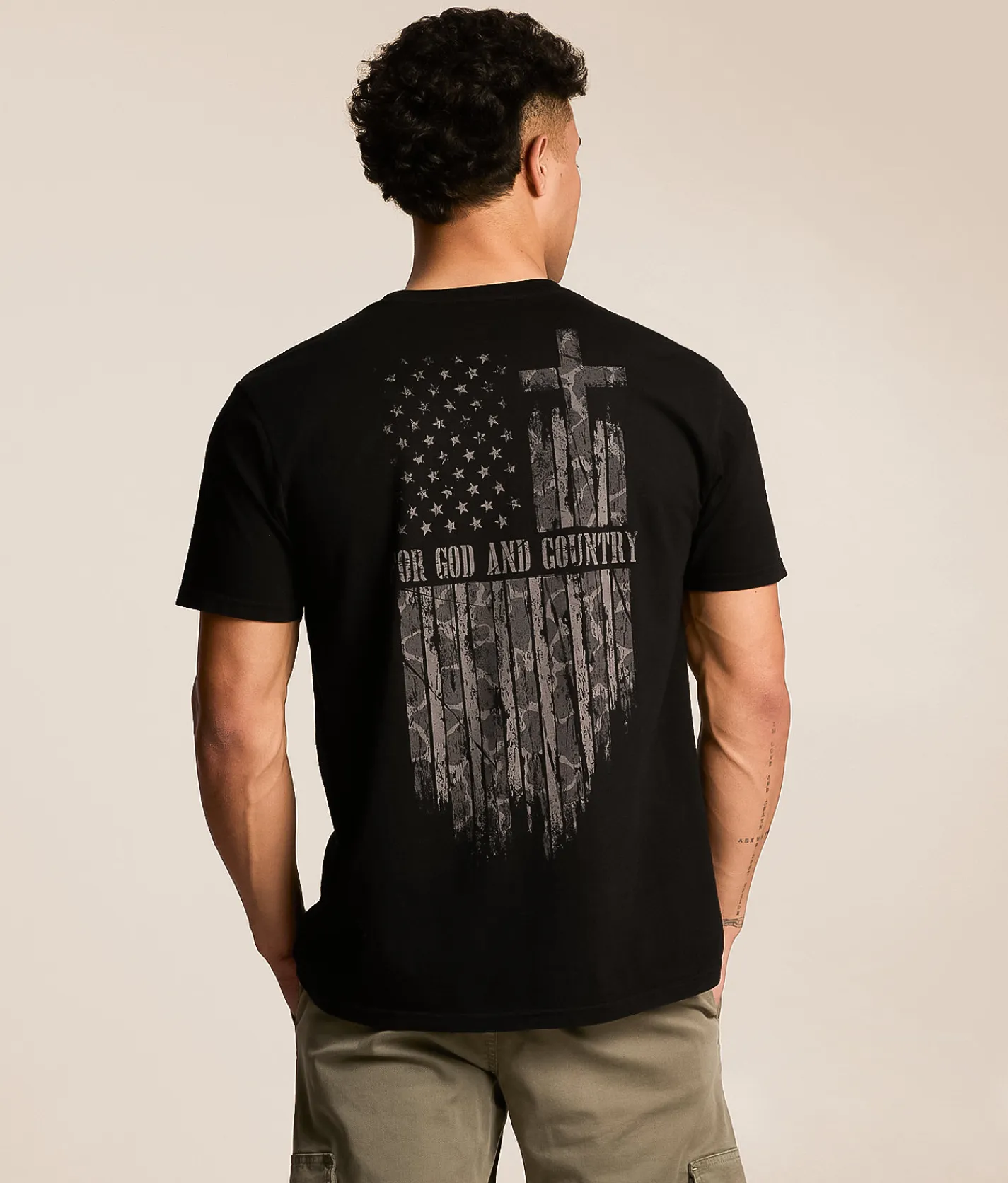 Howitzer God & Country T-Shirt Black Clearance