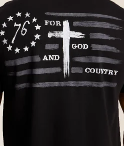 Tops|Graphic T-Shirts | Howitzer God & Country T-Shirt Black