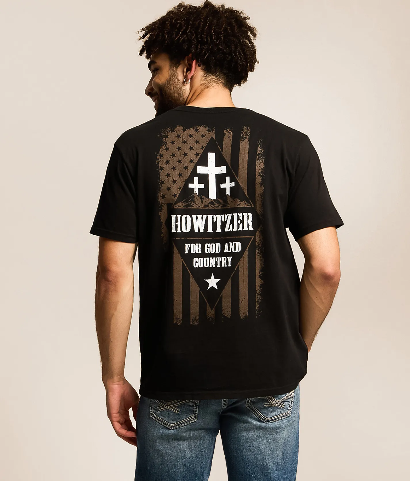 Tops|Graphic T-Shirts | Howitzer God & Country T-Shirt Black
