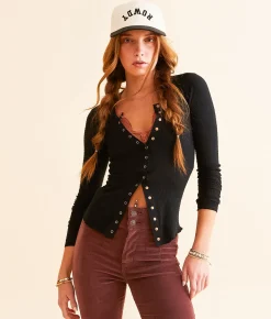 Tops | Free People Going Places Cardi Top Pearl Blue
