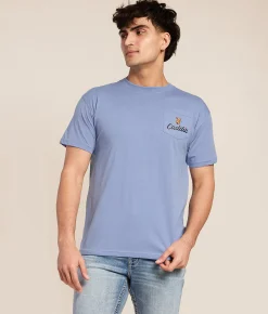 Caddie Golden Golfer T-Shirt Washed Denim