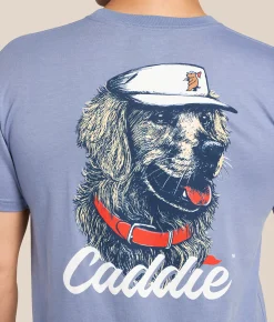 Caddie Golden Golfer T-Shirt Washed Denim