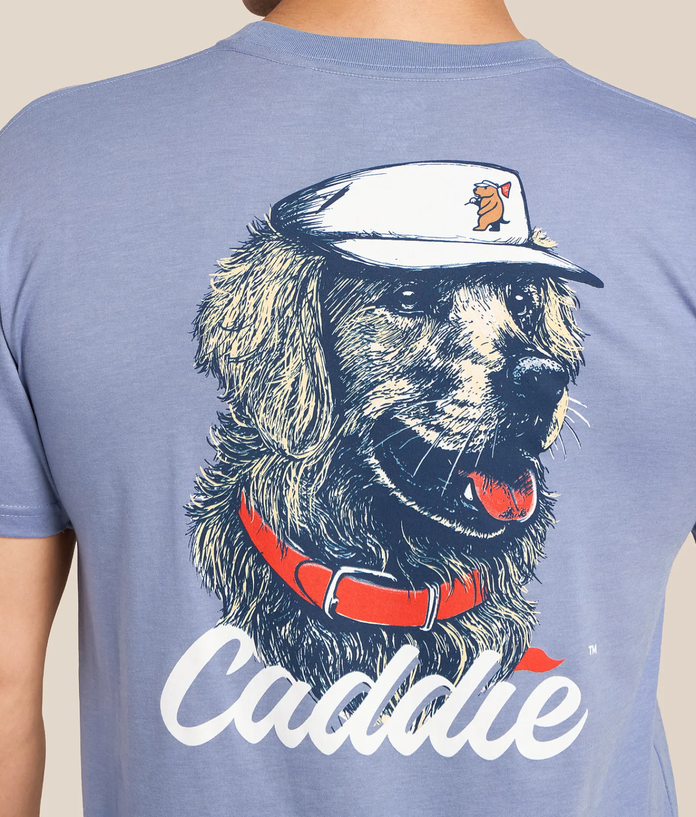 Caddie Golden Golfer T-Shirt Washed Denim
