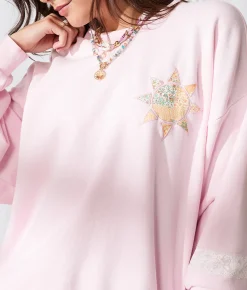 33 Coastal Golden Hour Lace Pullover Ballerina Pink Outlet