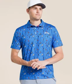 Tops | Old Row Golf Cart Polo Blue