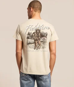 Tops|Graphic T-Shirts | Fieldstone Gone Fishing T-Shirt Brazilian Sand