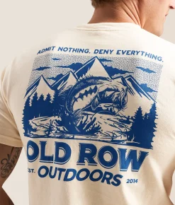Tops|Graphic T-Shirts | Old Row Gone Fishing T-Shirt Ivory