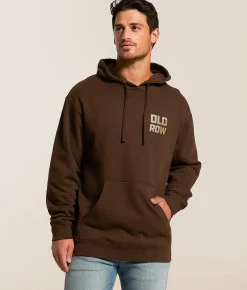 Old Row Good Boys Club Hooded Sweatshirt Brown Clearance