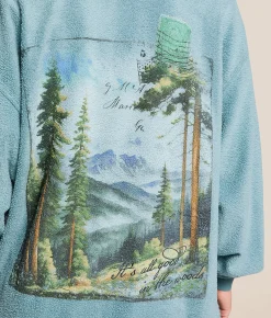 Tops | Modish Rebel Good In The Woods Oversized Pullover Washed Blue