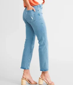 GOOD AMERICAN Good Legs High Rise Straight Stretch Jean Blue 449 Sale