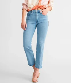 GOOD AMERICAN Good Legs High Rise Straight Stretch Jean Blue 449 Sale