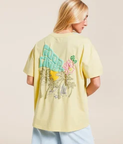 Tops | Modish Rebel Good Times Oversized T-Shirt Yellow