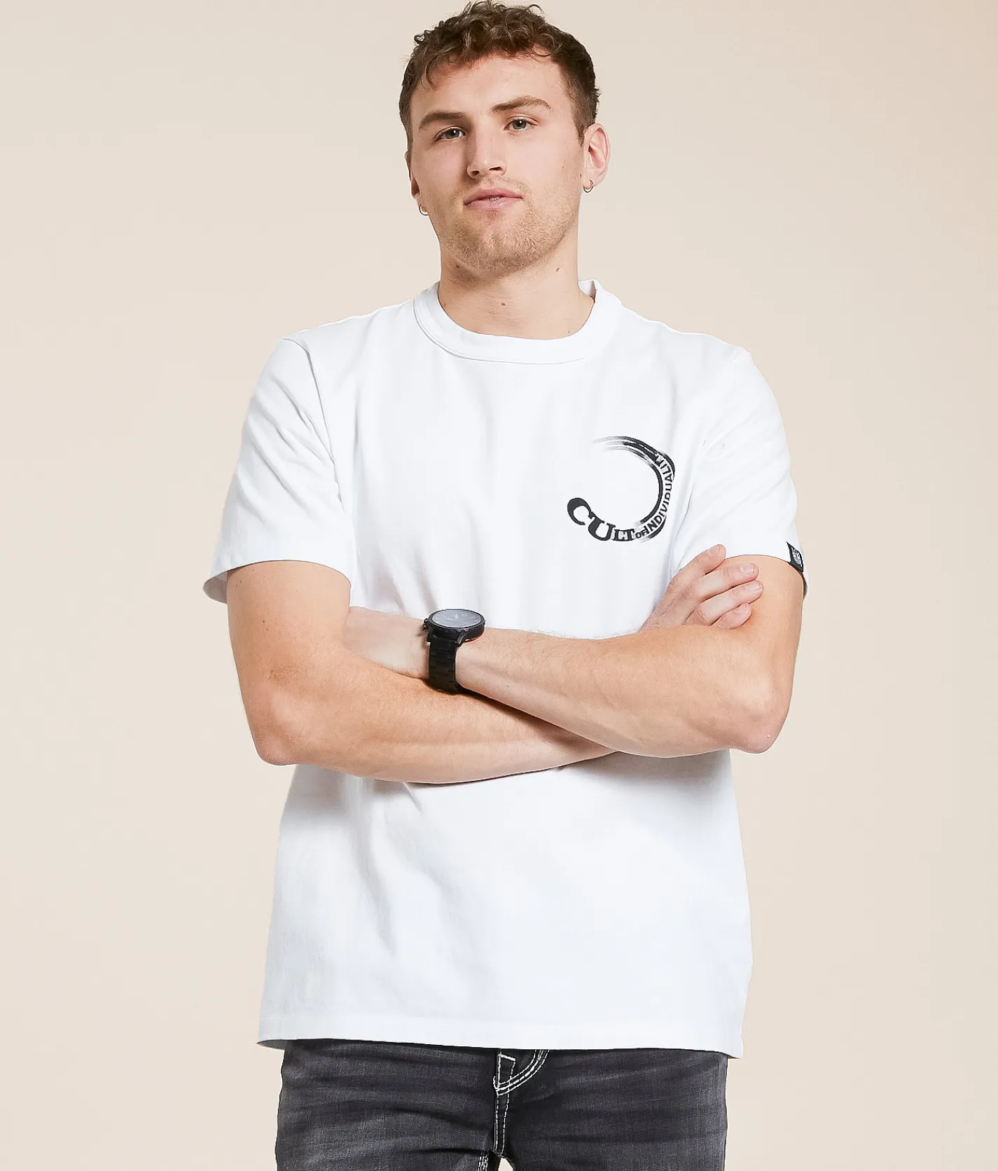Graphic T-Shirts | Cult of Individuality Gradient Logo T-Shirt White
