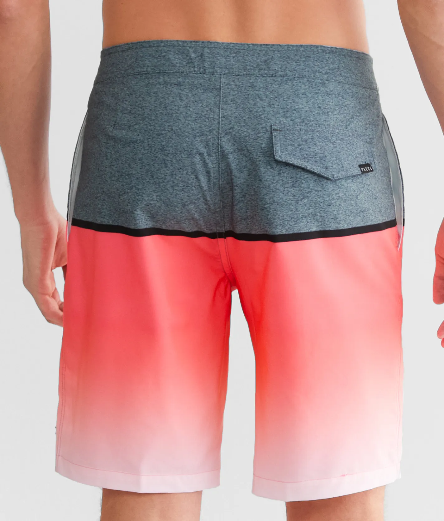 Bottoms|Swimwear | Veece Gradient Neon Stretch Boardshort Grey Pink