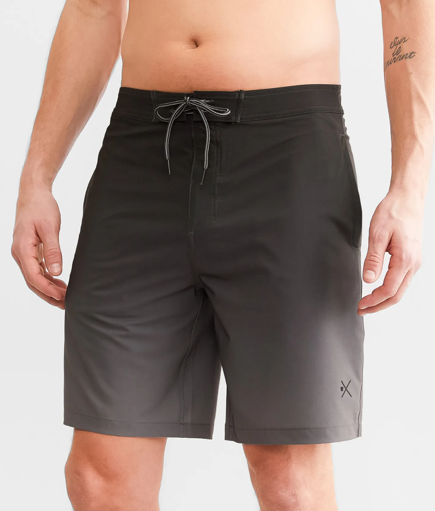 Bottoms|Swimwear | Departwest Gradient Stretch Boardshort Black Grey