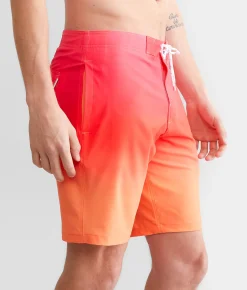Bottoms|Swimwear | Departwest Gradient Stretch Boardshort Pink Red Orange