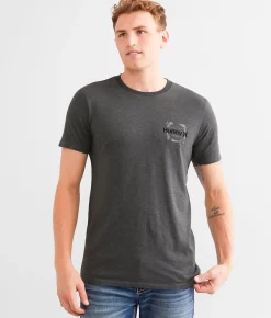 Hurley Grainy T-Shirt Dark Shadow Black Clearance