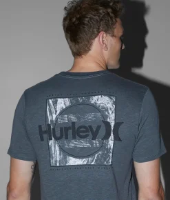 Hurley Grainy T-Shirt Dark Shadow Black Clearance