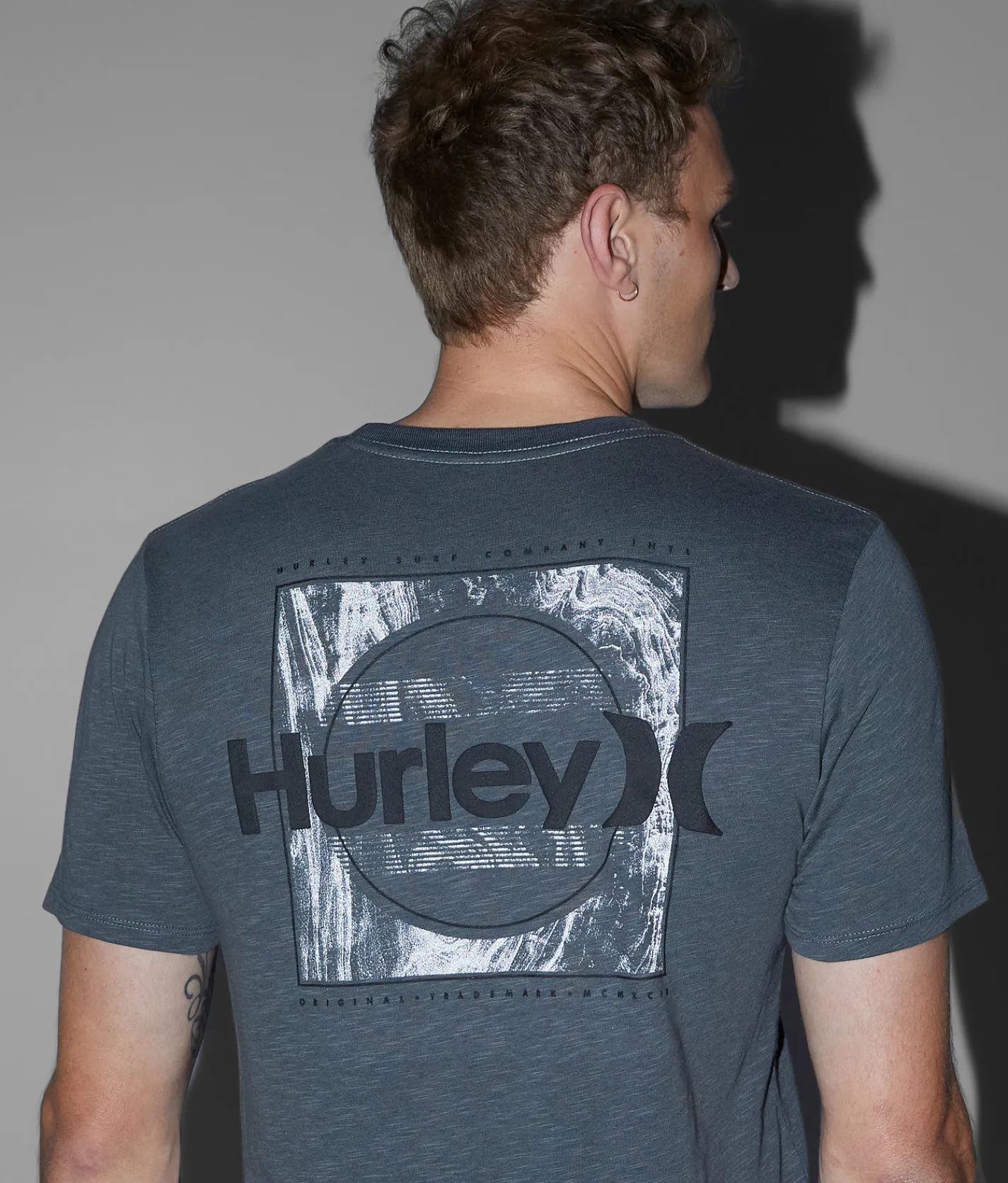 Hurley Grainy T-Shirt Dark Shadow Black Clearance
