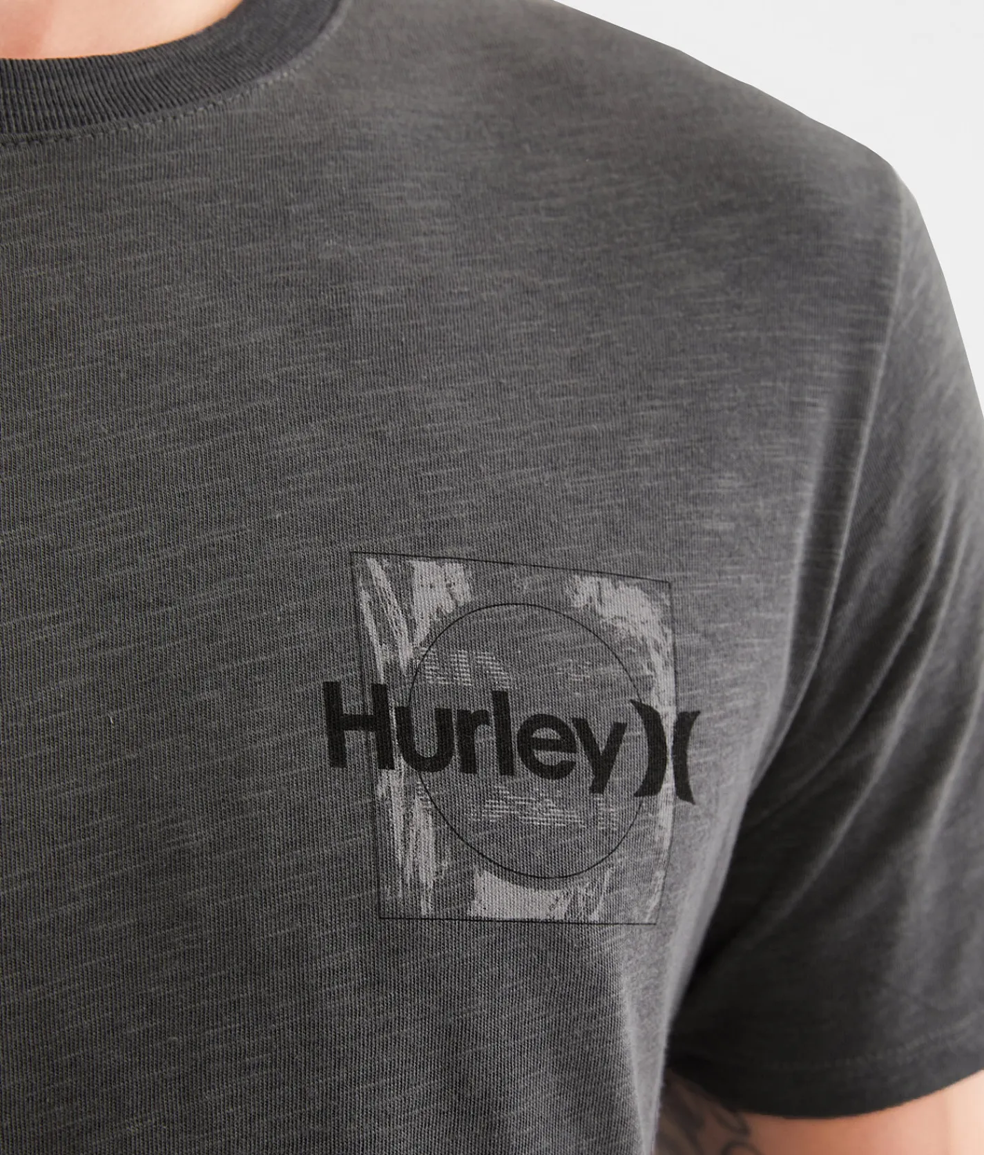 Hurley Grainy T-Shirt Dark Shadow Black Clearance