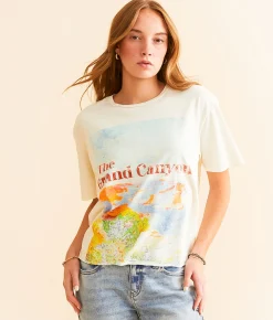 PHILCOS Grand Canyon Cropped T-Shirt Off White Pigment