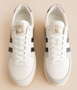 Activewear | Gola® Grandslam Classic Leather Sneaker White Navy Burgundy