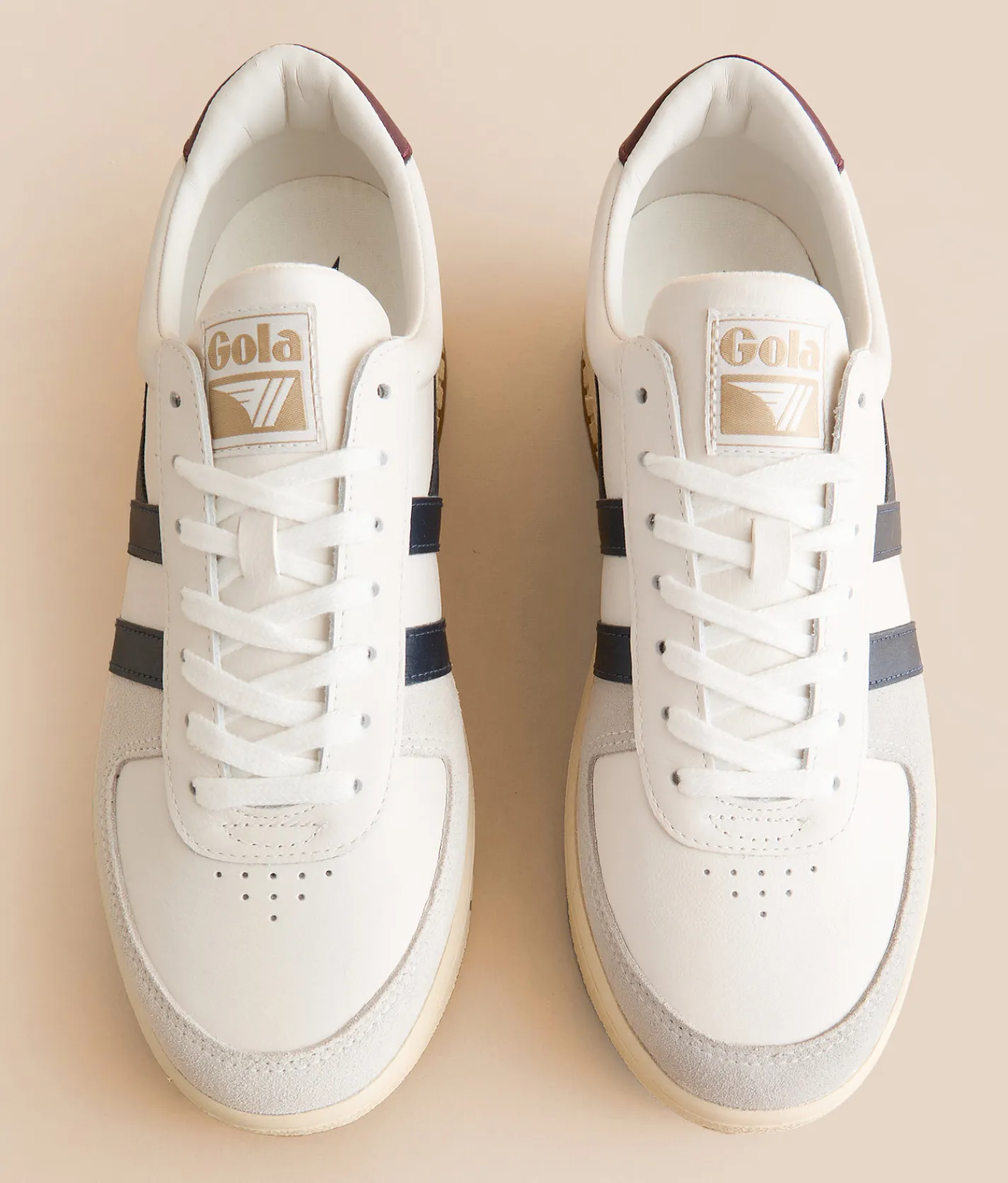 Gola® Grandslam Classic Leather Sneaker White Navy Burgundy