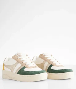 Gola® Grandslam Quadrant Metallic Sneaker Off White Evergreen Gold Online