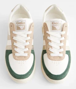 Gola® Grandslam Quadrant Metallic Sneaker Off White Evergreen Gold Online