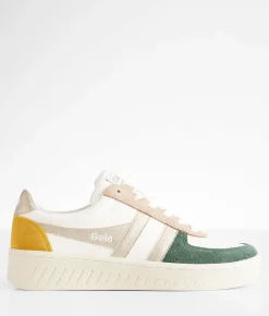Gola® Grandslam Quadrant Metallic Sneaker Off White Evergreen Gold Online