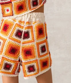 33 Coastal Granny Square Short Red Orange Online
