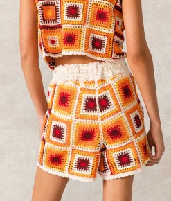 33 Coastal Granny Square Short Red Orange Online